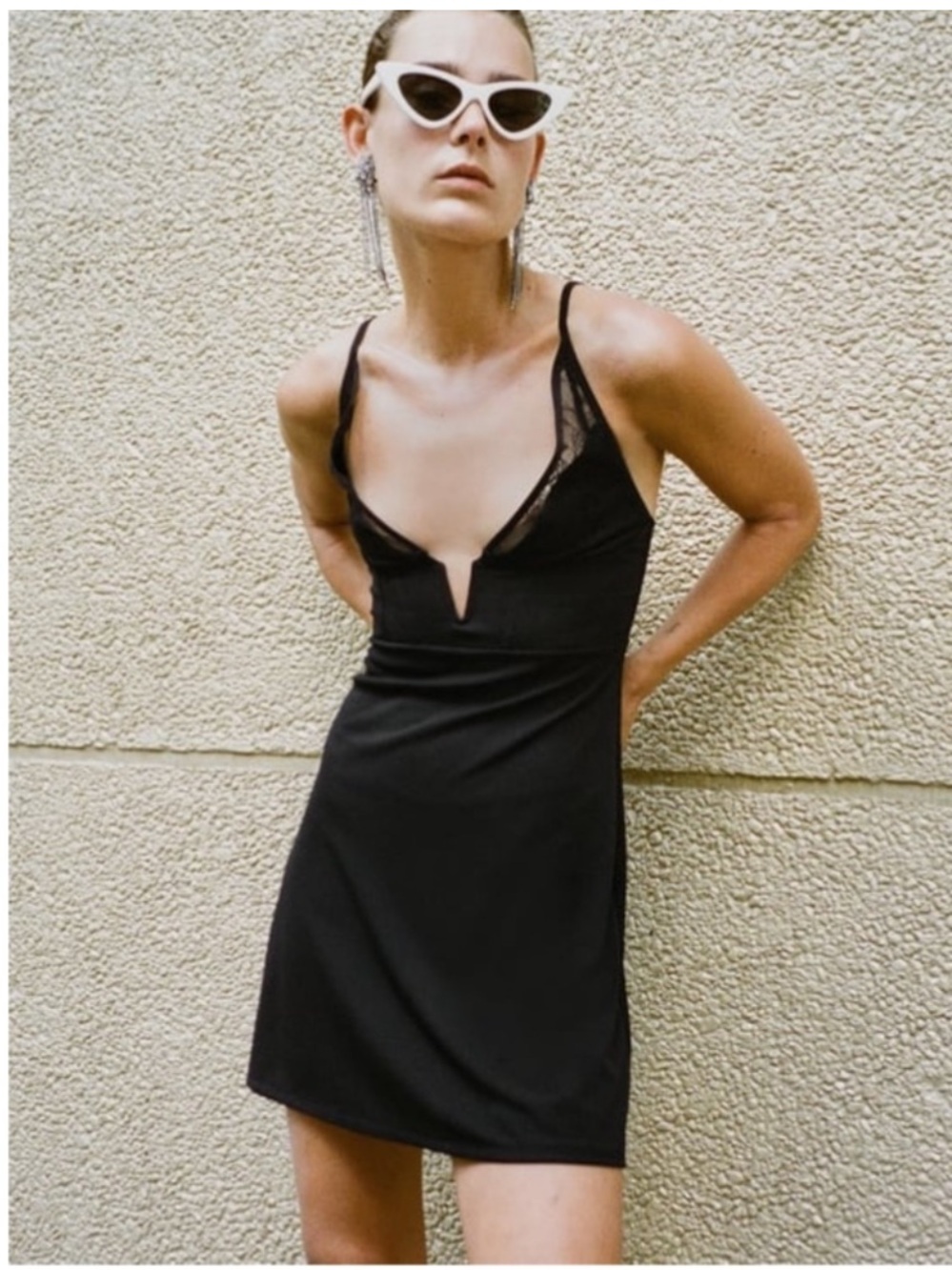 Zara black lace bodice sexy mini dress
